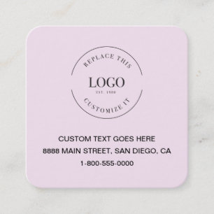 Cartão De Visita Quadrado Logotipo Personalizado Cor-de-Rosa Moderno Ícones 