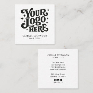 Cartão De Visita Quadrado Logotipo Personalizado da Empresa