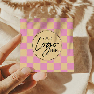 Cartão De Visita Quadrado Logotipo Personalizado da Empresa Marcado em Laran