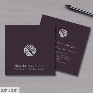 Cartão De Visita Quadrado Logotipo Personalizado de Consultoria Fiscal de Co