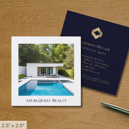 Cartão De Visita Quadrado Logotipo Personalizado de Foto Moderno