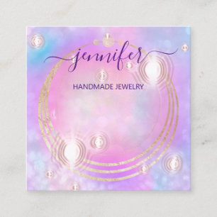 Cartão De Visita Quadrado Logotipo Personalizado De Joias Feitas À Mão, Mo