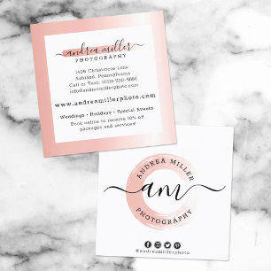 Cartão De Visita Quadrado Logotipo Personalizado de Promo com Swash de Pintu