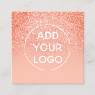 Cartão De Visita Quadrado Logotipo personalizado glândula coral orange ombr