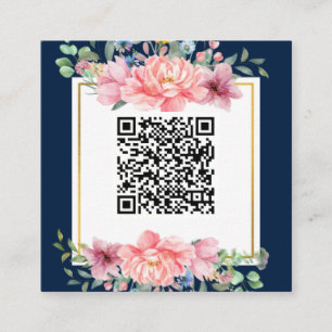 Cartão De Visita Quadrado Logotipo personalizado minimalista de código QR mo