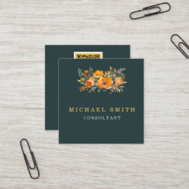 Cartão De Visita Quadrado Logotipo personalizado minimalista de código QR mo