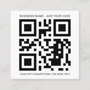 Cartão De Visita Quadrado Logotipo personalizado minimalista simples e códig