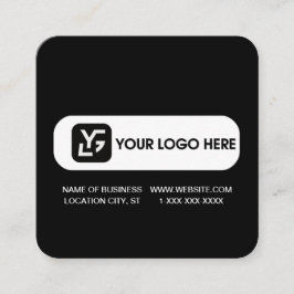 Cartão De Visita Quadrado Logotipo personalizado preto e branco moderno