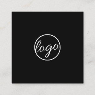 Cartão De Visita Quadrado Logotipo Personalizado Preto Simples Moderno