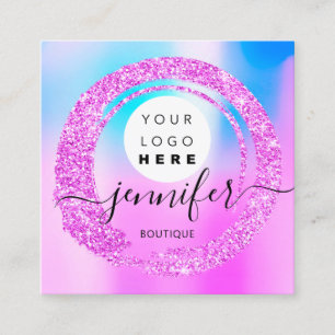 Cartão De Visita Quadrado Logotipo preto profissional - Compro holográfico 