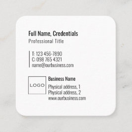 Cartão De Visita Quadrado Logotipo Profissional Elegante Código QR Simples M