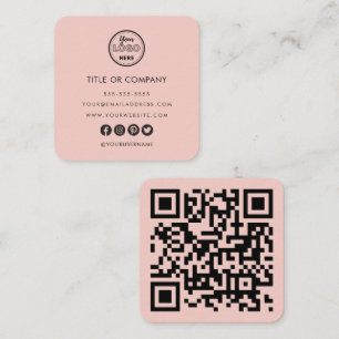 Cartão De Visita Quadrado Logotipo profissional minimalista - Código Qr - Co