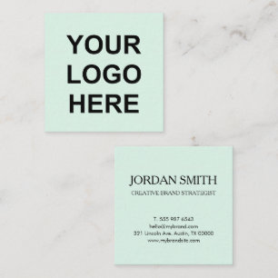 Cartão De Visita Quadrado Logotipo Profissional Minimalista Moderno Verde Me