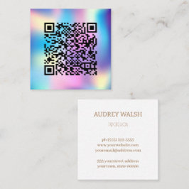 Cartão De Visita Quadrado Logotipo profissional mínimo QR