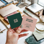 Cartão De Visita Quadrado Logotipo profissional verde e rosa minimalista mod<br><div class="desc">Logotipo profissional verde e rosa minimalista moderno</div>