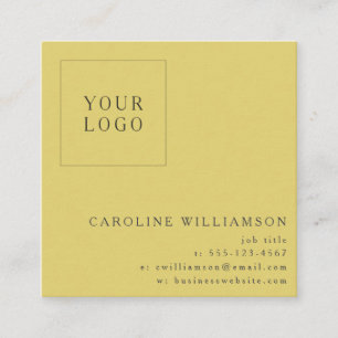 Cartão De Visita Quadrado Logotipo Quadrado Amarelo Simples Moderno Profissi