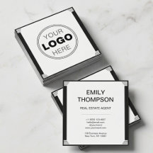 Logotipo Quadrado Preto e Branco Minimalista Art D