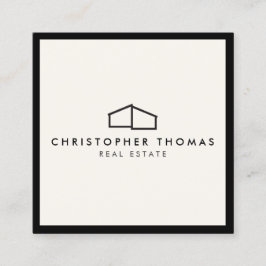 Cartão De Visita Quadrado Logotipo residencial moderno Imóveis, Realtor Ivor