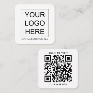 Cartão De Visita Quadrado Logotipo simples de empresa moderno QR Professiona