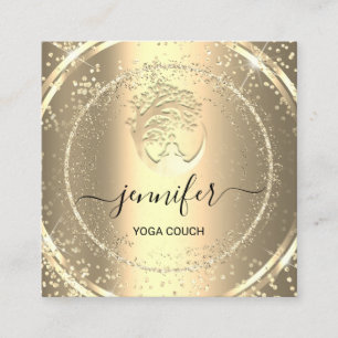 Cartão De Visita Quadrado Logotipo Terapêutico do Soquete Yoga Código QR Dou