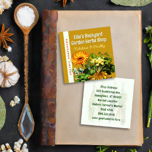 Cartão De Visita Quadrado Loja de Ervas Frente e Verso