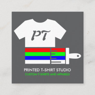 Cartão De Visita Quadrado Loja de Roupas de Vestuário Personalizadas Camisa 