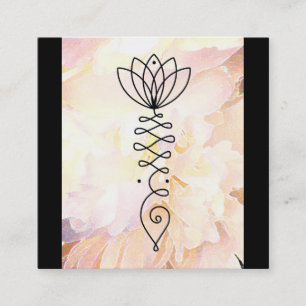 Cartão De Visita Quadrado *~* Lotus Heart Peony Flower Floral Reiki Yoga