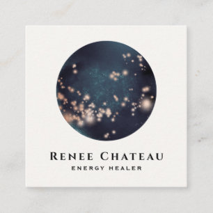 Cartão De Visita Quadrado Lua e Estrelas Célestiais legal