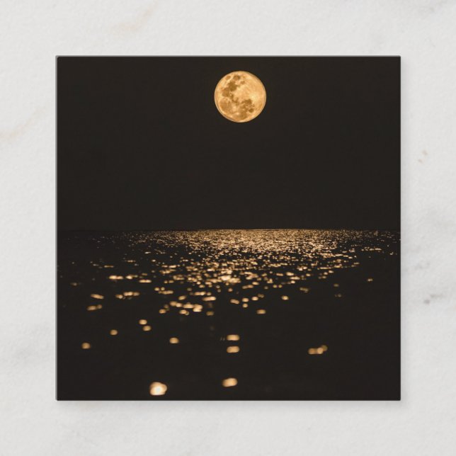 Cartão De Visita Quadrado Lua Escura (Frente)