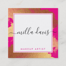 Cartão De Visita Quadrado LUXE DOURADO glamour moderno brilhado brilhante ro