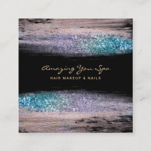 Cartão De Visita Quadrado *~* Luxe Glam Dourado Bribow Glitter excitante