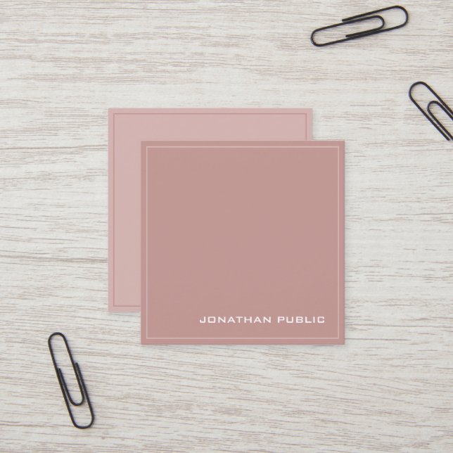 Cartão De Visita Quadrado Luxo de Seda Moderna e Elegante profissional (Frente/Verso In Situ)