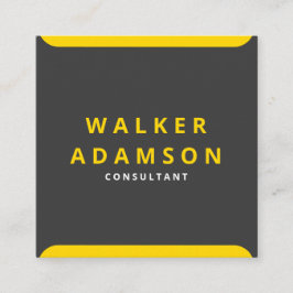 Cartão De Visita Quadrado Luxo Elegante moderno Dourado e negro