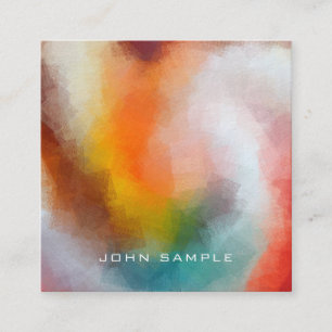 Cartão De Visita Quadrado Lúxo grosso Abstrato de arte profissional