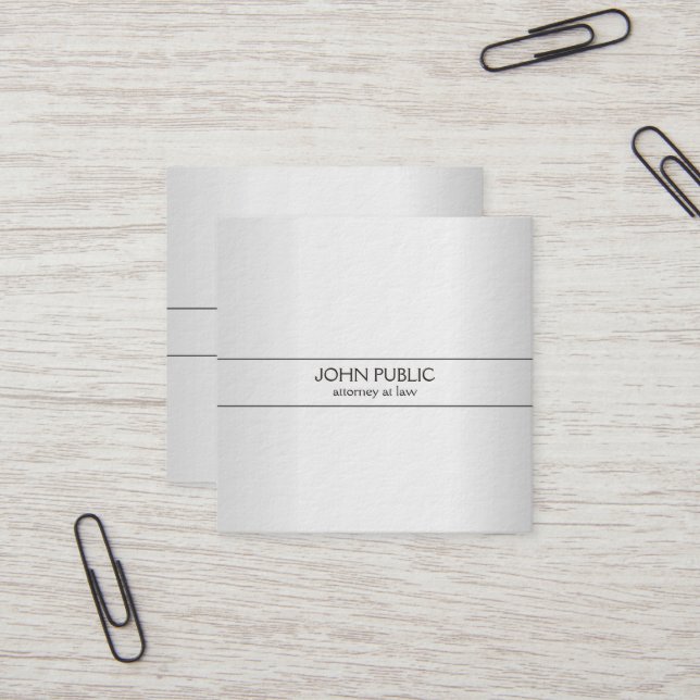 Cartão De Visita Quadrado Luxo grosso do advogado profissional moderno do (Frente/Verso In Situ)