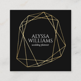 Cartão De Visita Quadrado Luxo Moderno Elegante de Quadro Geométrico Preto e