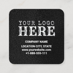 Cartão De Visita Quadrado Luxo Preto Logotipo Personalizado & Código QR Quad