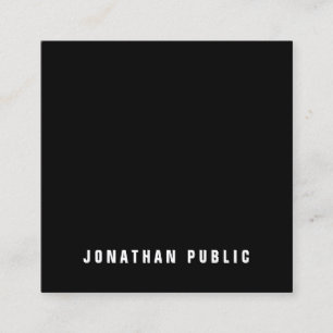 Cartão De Visita Quadrado Luxo profissional simples, preto-e-branco, elegant