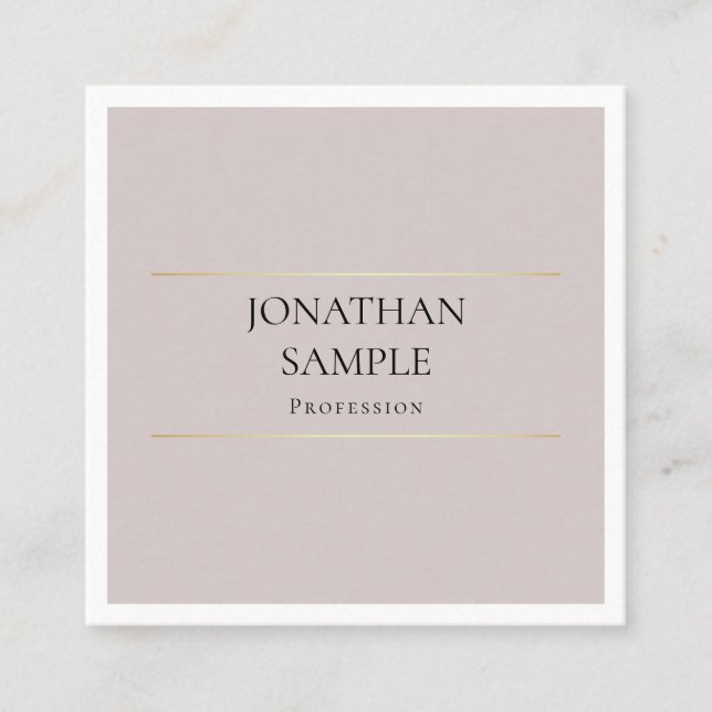 Cartão De Visita Quadrado Luxo simples criativo de Design profissional (Frente)