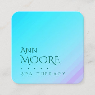 Cartão De Visita Quadrado Luz de pedra de mármore - azul verde