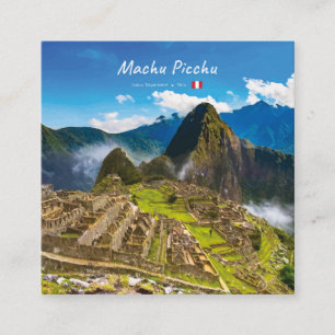 Cartão De Visita Quadrado Machu Picchu, Peru - Ruínas da Cidadela Inca