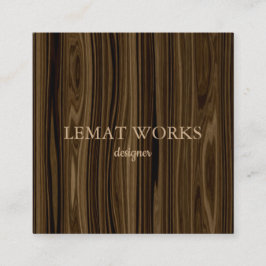 Cartão De Visita Quadrado Madeira Elegante 2
