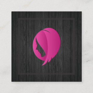 Cartão De Visita Quadrado Madeira   Hairstylist profissional