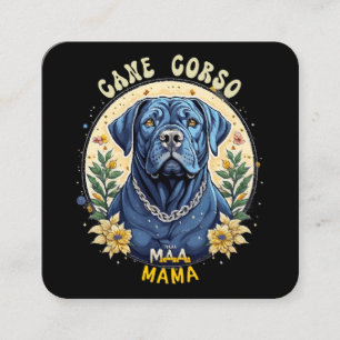 Cartão De Visita Quadrado Mãe Cane Corso