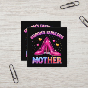 Cartão De Visita Quadrado Mãe Fabulosa do Noivo Mãe do Noivo
