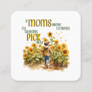 Cartão De Visita Quadrado mães eram flores