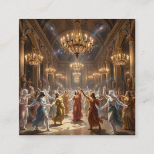 Cartão De Visita Quadrado Magia da Dança Pelásgica Mundo 0 Fa023