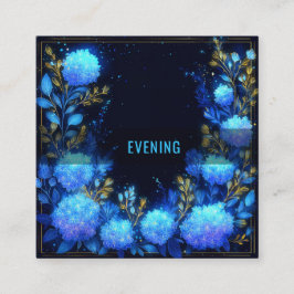 Cartão De Visita Quadrado Magical Midnight Garden Floral