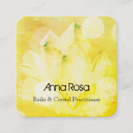 Cartão De Visita Quadrado *~* Mais Calor, Nova Idade, Cristal Reiki Yoga Rei