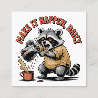 Cartão De Visita Quadrado Make It Happen, Daily